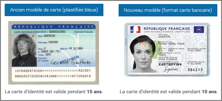 validites generations cartes identite